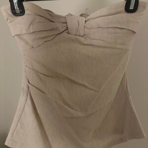 Zara Cream Strapless Top